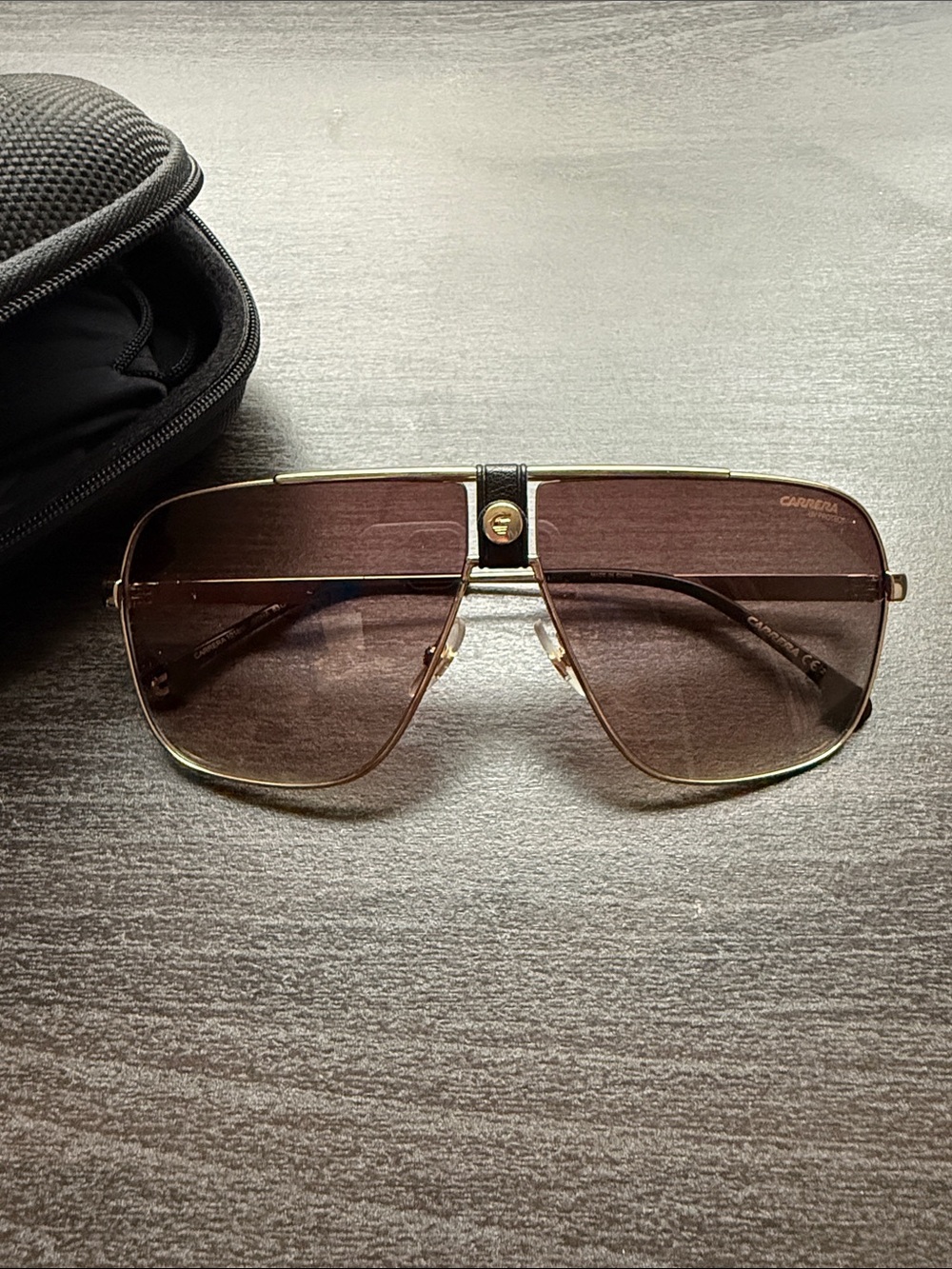 NWOT - Carrera Gold Frame Brown Lens Aviator Sunglasses